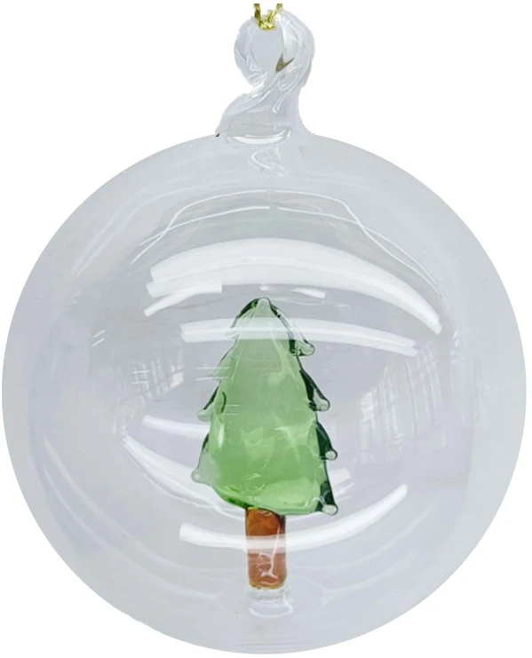Home4You Kalėdinis papuošalas JOY TREE GLASS D8cm, stiklas