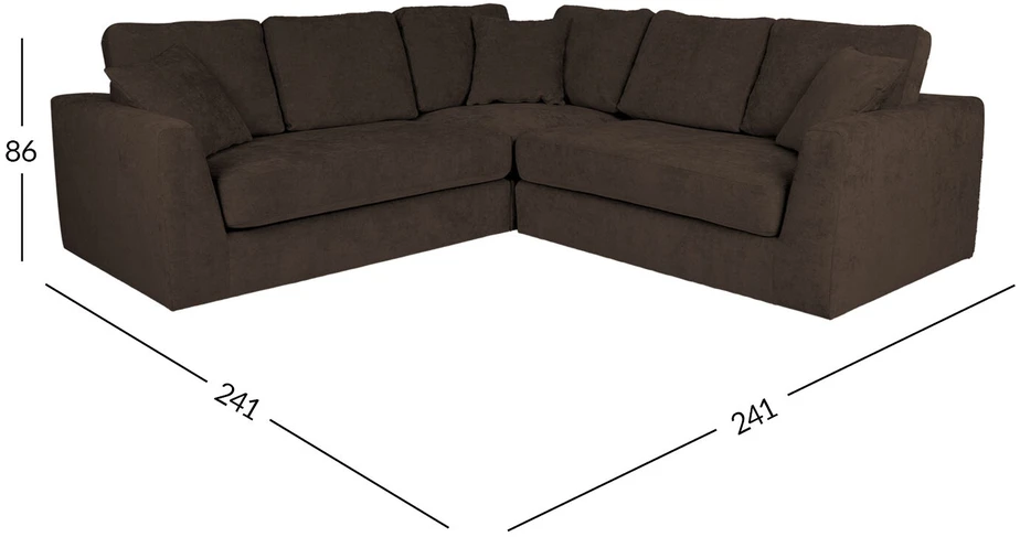 Home4You Kampinė sofa EDRA Tamsiai pilka