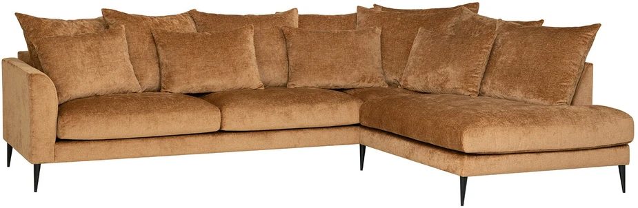 Home4You Kampinė sofa LARTES dešinioji kampinė, ruda