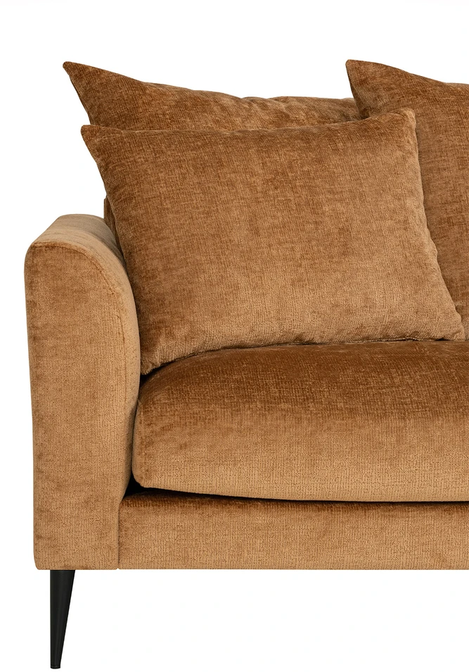 Home4You Kampinė sofa LARTES dešinioji kampinė, ruda