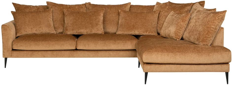 Home4You Kampinė sofa LARTES dešinioji kampinė, ruda