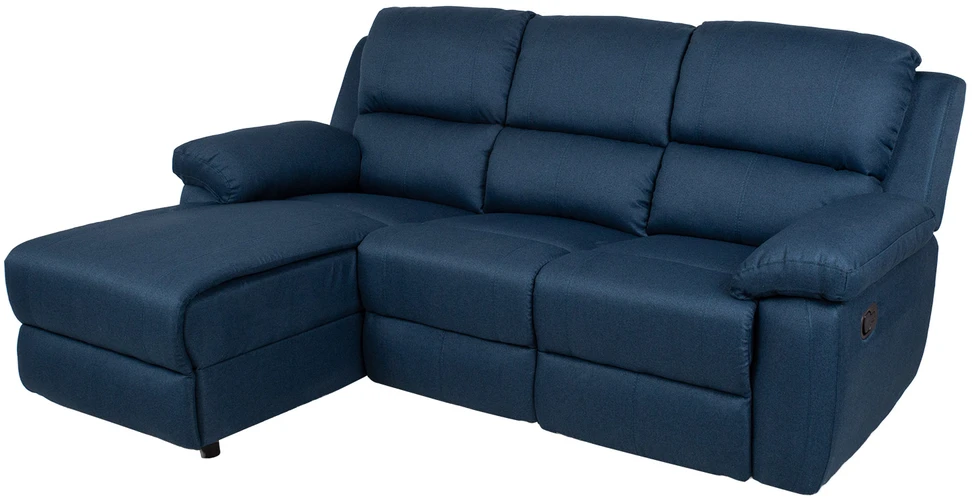 Home4You Kampinė sofa BERIT LC, tamsiai mėlyna
