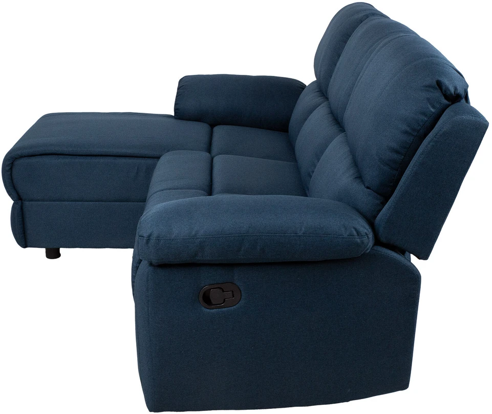 Home4You Kampinė sofa BERIT LC, tamsiai mėlyna