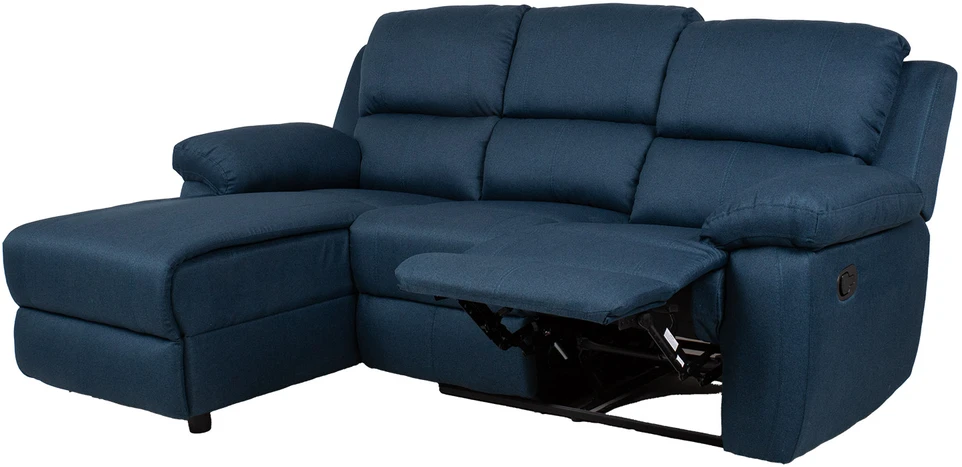 Home4You Kampinė sofa BERIT LC, tamsiai mėlyna