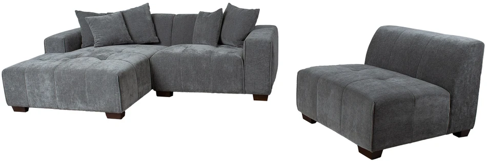 Home4You Kampinė sofa DAHLIA LC, pilka