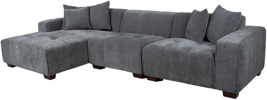 Home4You Kampinė sofa DAHLIA LC, pilka