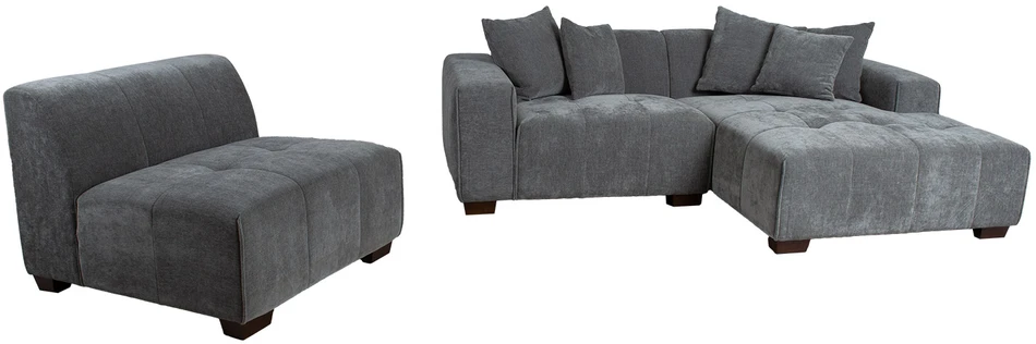 Home4You Kampinė sofa DAHLIA RC, pilka
