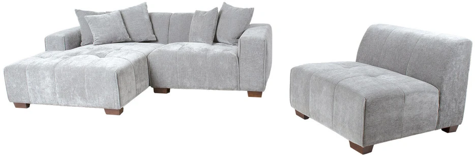 Home4You Kampinė sofa DAHLIA KK, šviesiai pilka