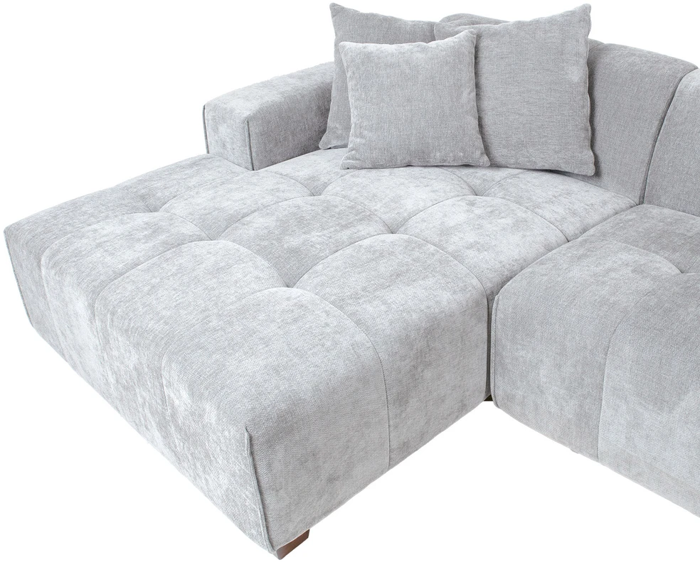 Home4You Kampinė sofa DAHLIA KK, šviesiai pilka