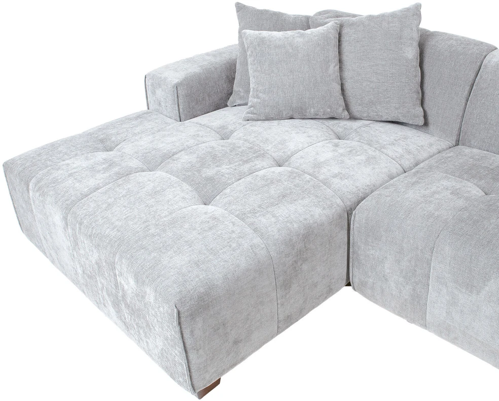 Home4You Kampinė sofa DAHLIA KK, šviesiai pilka