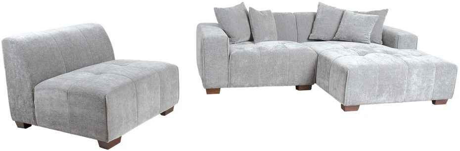 Home4You Kampinė sofa COLLINS KK, šviesiai pilka