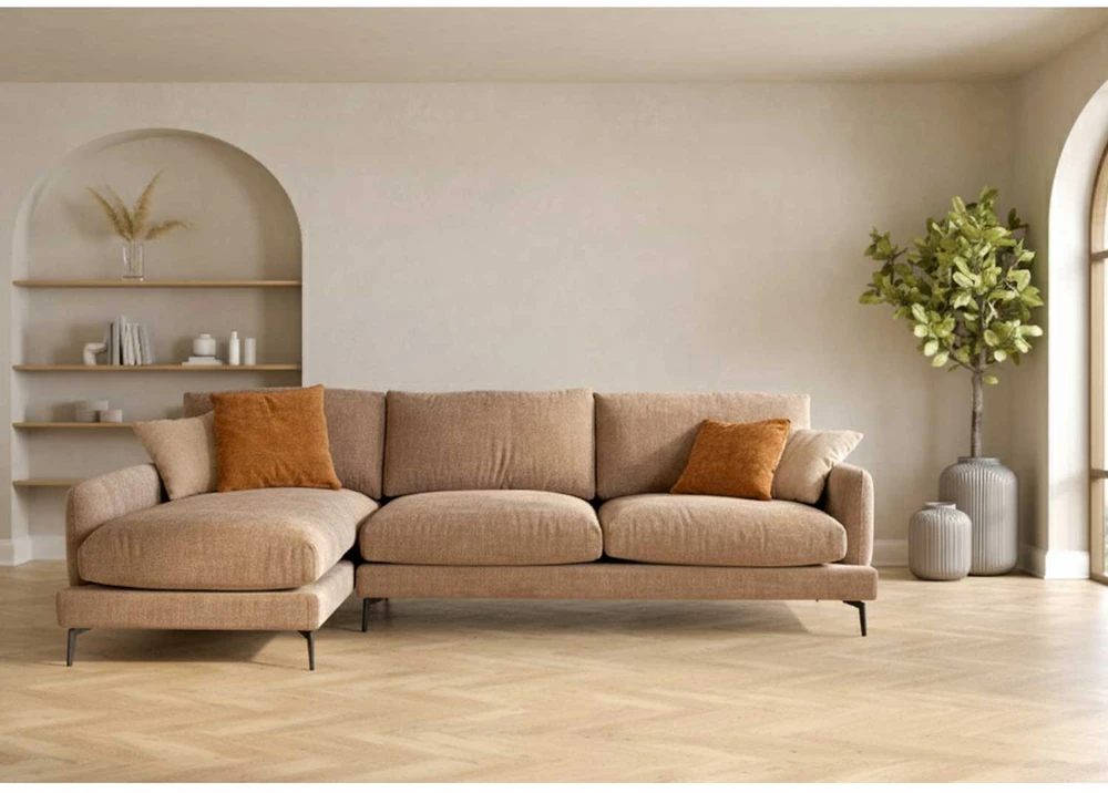 Home4You Kampinė sofa DAISY KK, smėlio