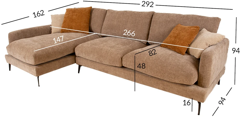 Home4You Kampinė sofa DAISY KK, smėlio