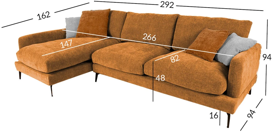 Home4You Kampinė sofa DAISY KK, ruda