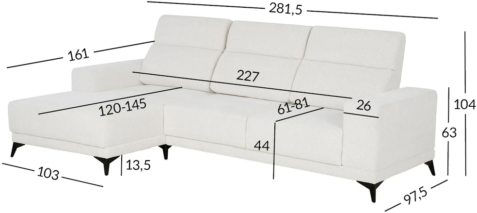 Home4You Kampinė sofa DARLA VN Šviesi smėlio