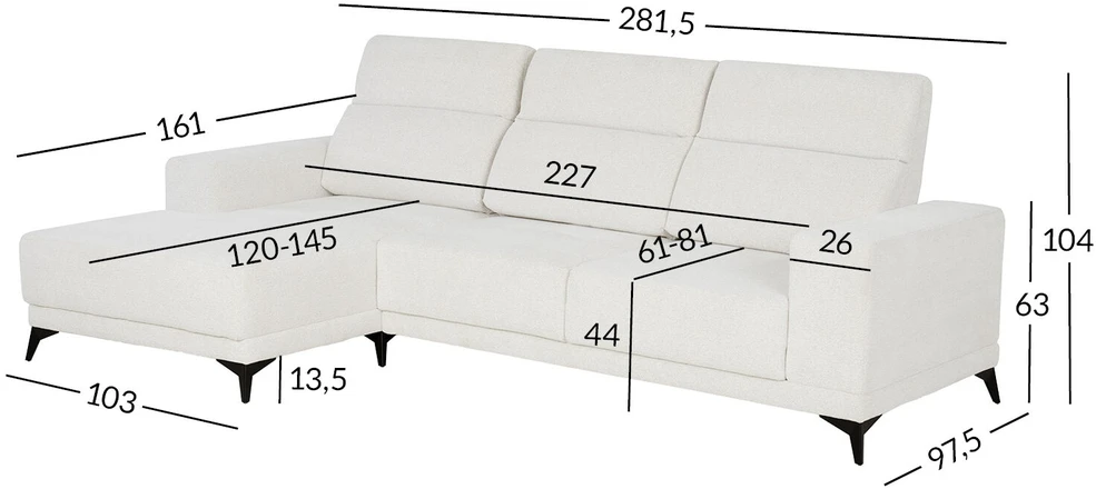 Home4You Kampinė sofa DARLA VN Šviesi smėlio