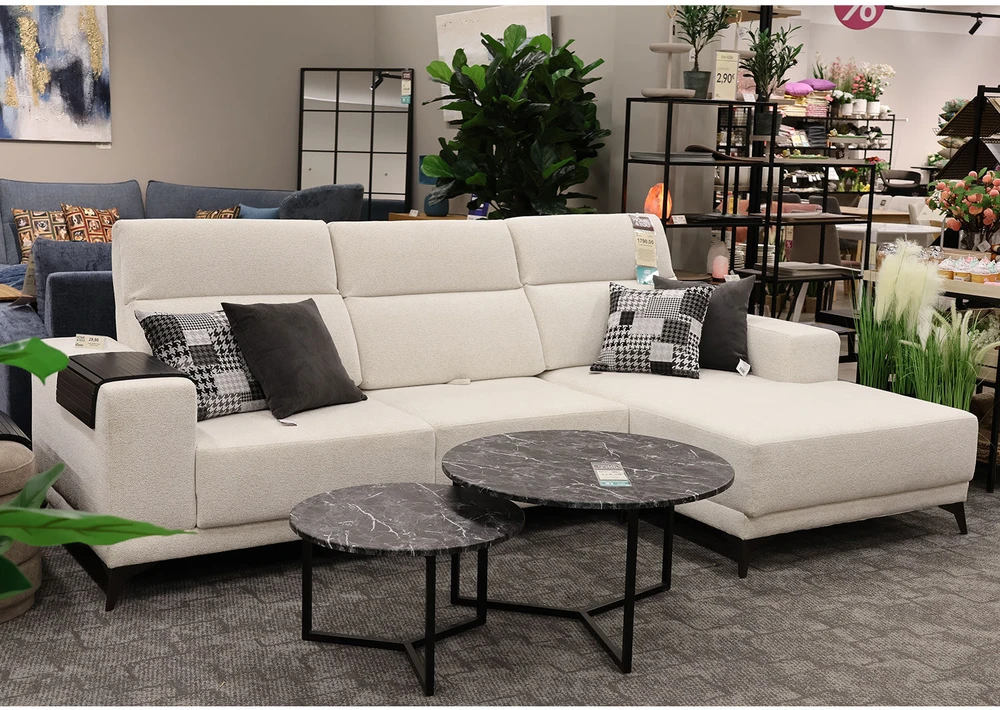 Home4You Kampinė sofa DARLA PN Šviesiai smėlio
