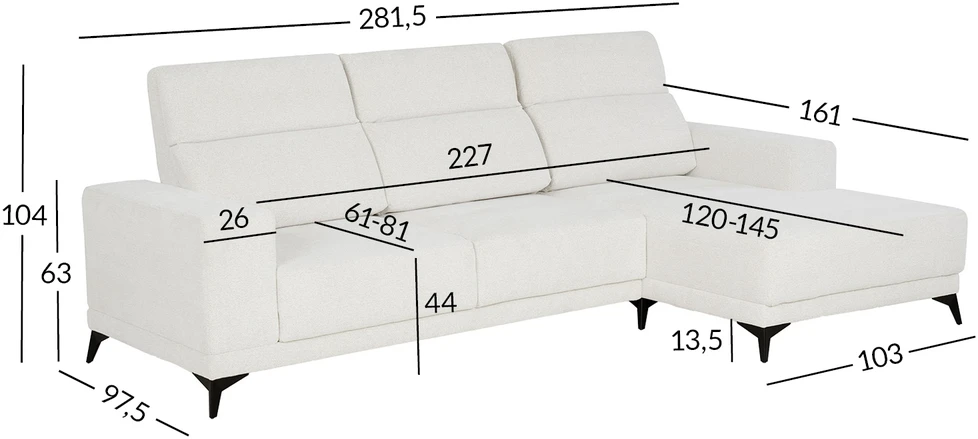 Home4You Kampinė sofa DARLA PN Šviesiai smėlio