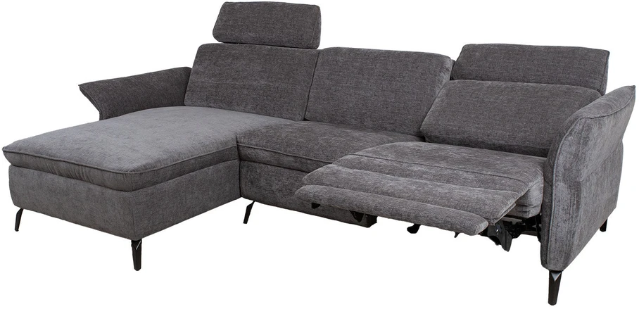 Home4You Kampinė sofa DAYTON LC, elektrinis atlošas, tamsiai pilka