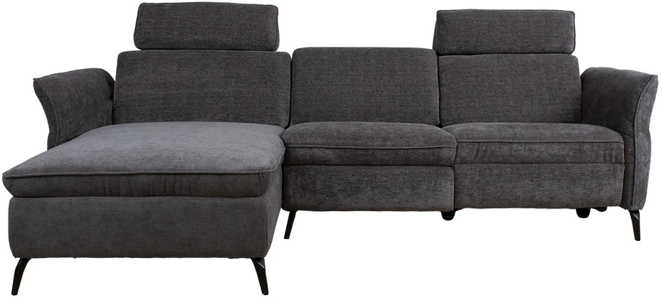 Home4You Kampinė sofa DAYTON LC, elektrinis atlošas, tamsiai pilka