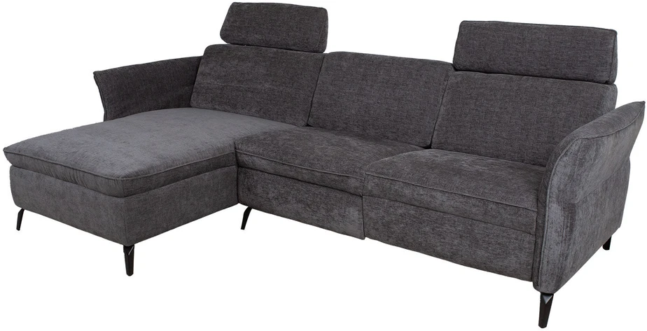 Home4You Kampinė sofa DAYTON LC, elektrinis atlošas, tamsiai pilka