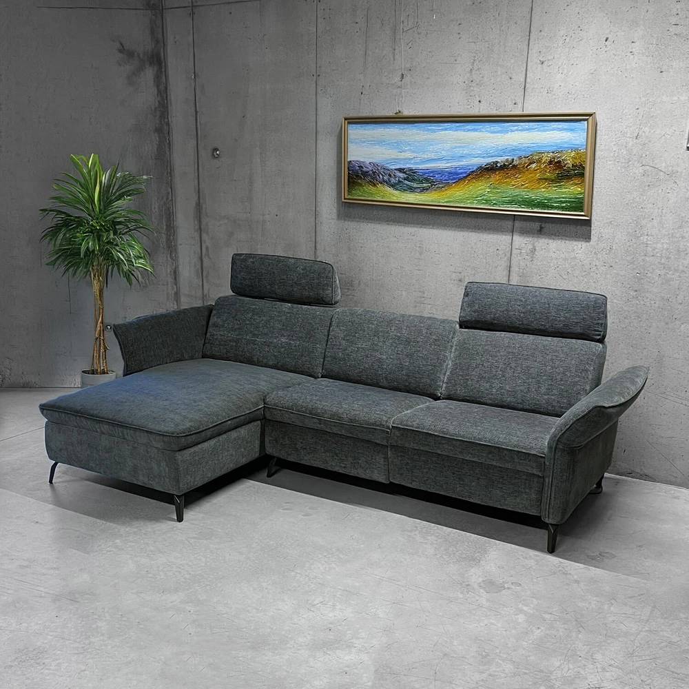 Home4You Kampinė sofa DAYTON RC, elektrinis atlošas, tamsiai pilka