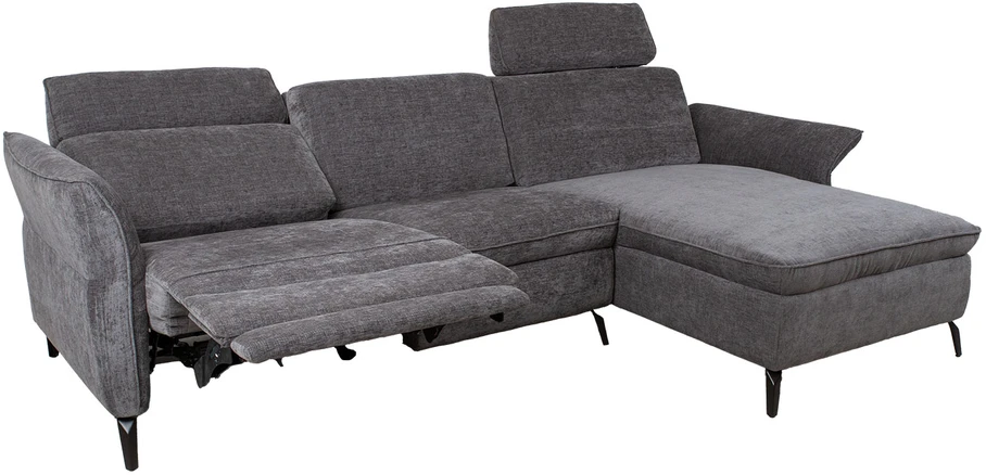 Home4You Kampinė sofa DAYTON RC, elektrinis atlošas, tamsiai pilka