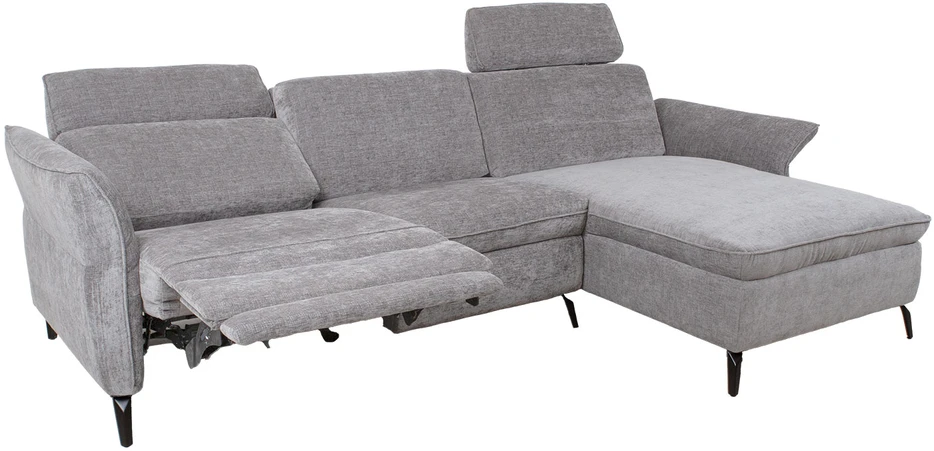 Home4You Kampinė sofa DAYTON RC, elektrinis atlošas, šviesiai pilka