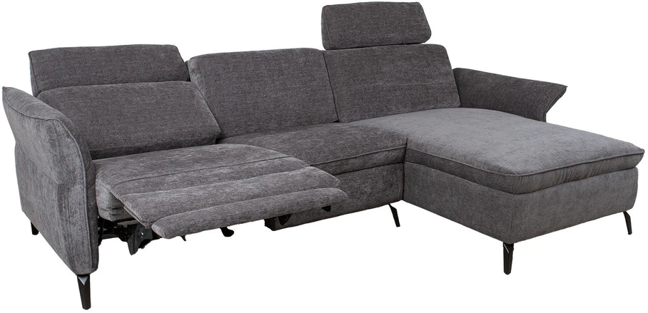 Home4You Kampinė sofa DAYTON RC, elektrinis atlošas, tamsiai pilka