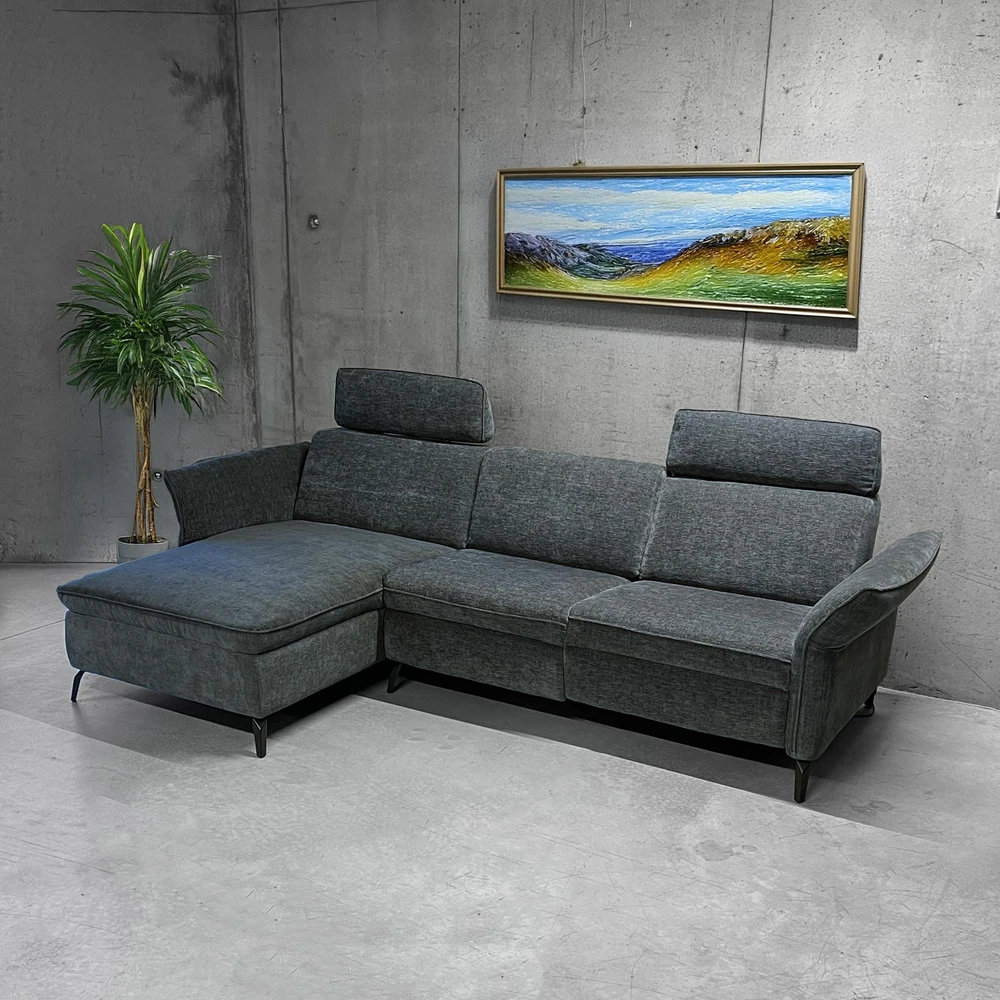 Home4You Kampinė sofa DAYTON RC, elektrinis atlošas, tamsiai pilka