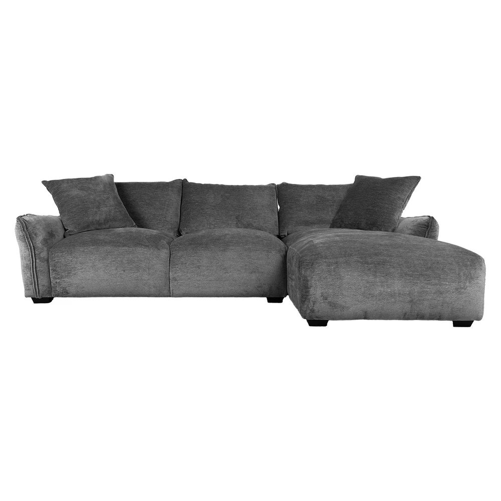 Home4You Kampinė sofa DIVI Dešininis Kampas, Pilka Veliūro Danga