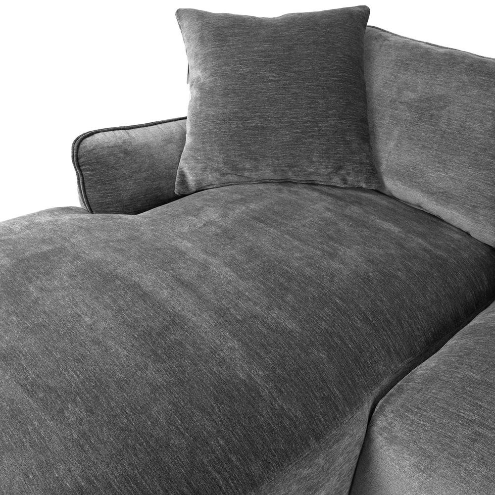 Home4You Kampinė sofa DIVI LC Pilka, Aksominė, Kairinis Kampas