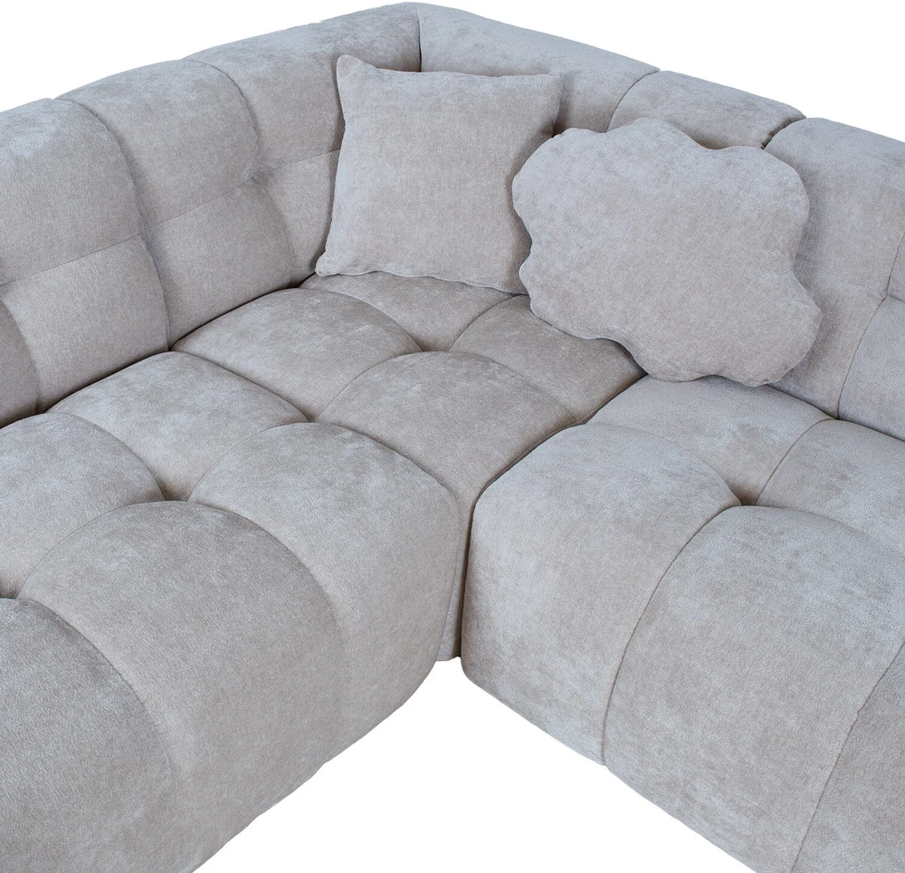 Home4You Kampinė sofa FORTE U formos LC, smėlio spalvos