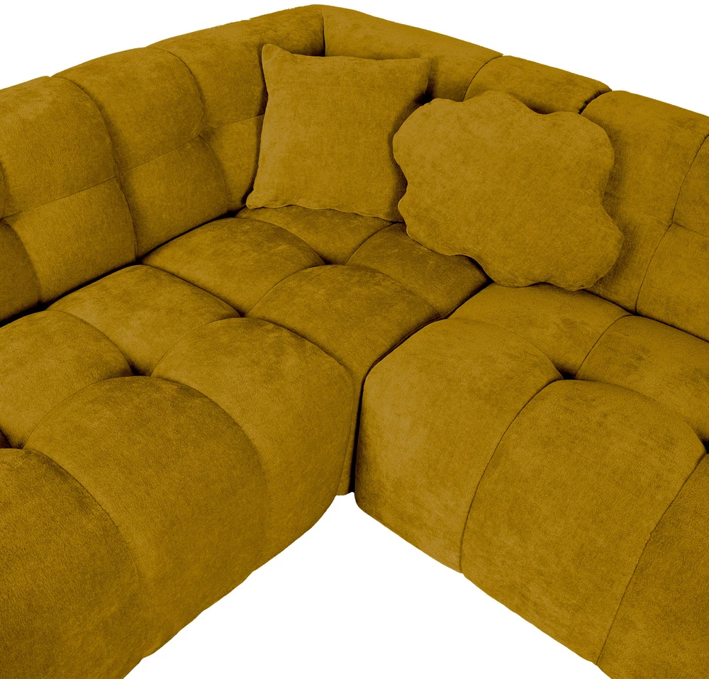 Home4You Kampinė sofa FORTE U-shape Rusvai Geltona, Kairinis Kampas