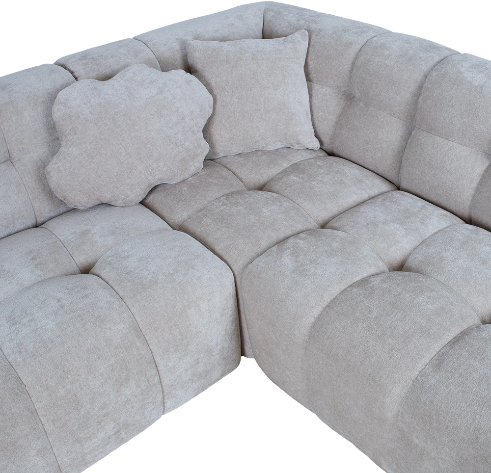 Home4You Kampinė sofa FORTE U formos RC, smėlio spalvos