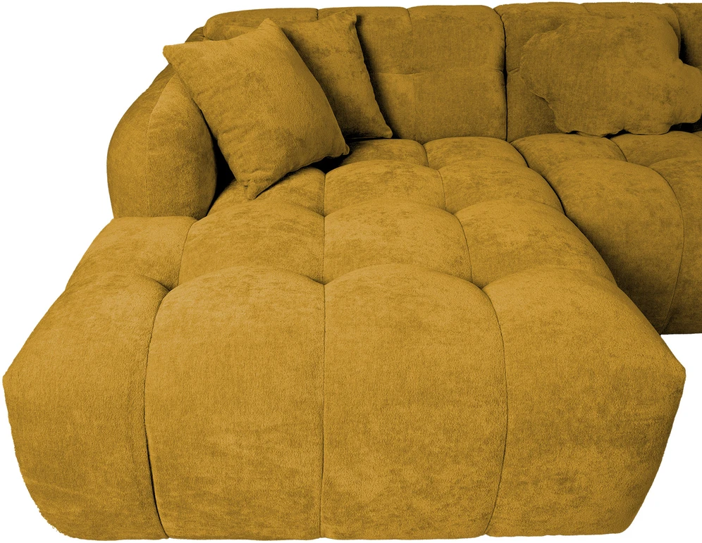 Home4You Kampinė sofa FORTE U-shape, Rudai Geltona, Dešininis Kampas