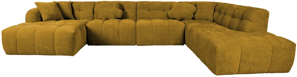 Home4You Kampinė sofa FORTE U-shape, Rudai Geltona, Dešininis Kampas