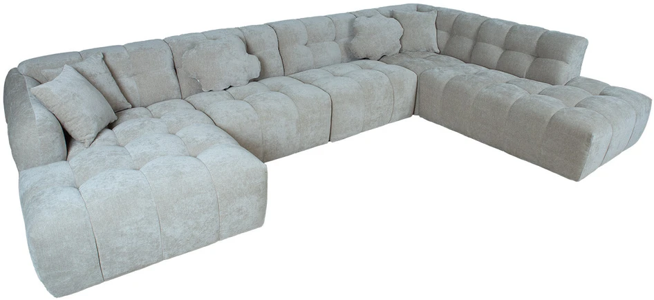 Home4You Kampinė sofa FORTE U formos RC, smėlio spalvos