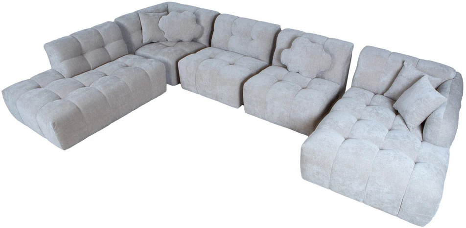 Home4You Kampinė sofa FORTE U formos LC, smėlio spalvos