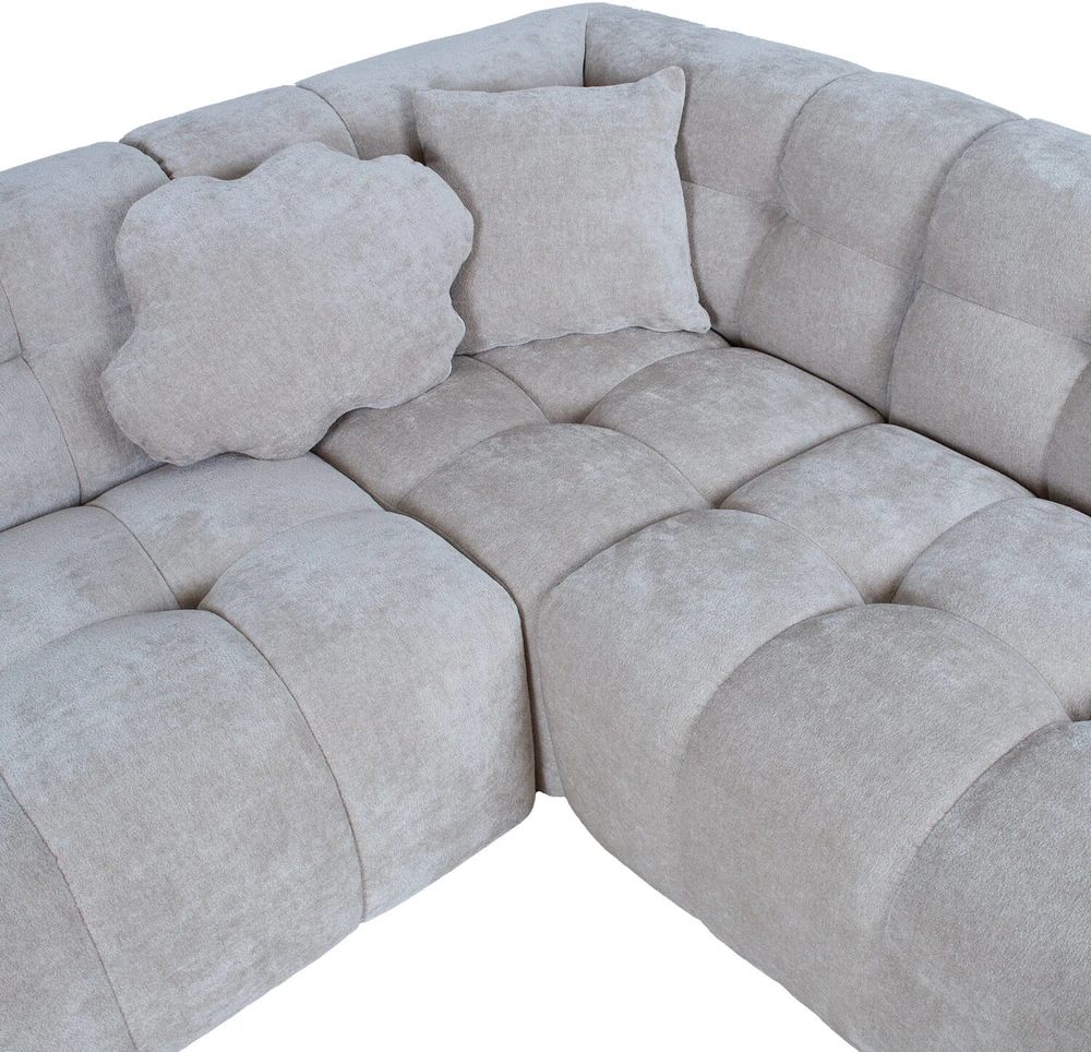 Home4You Kampinė sofa FORTE U formos RC, smėlio spalvos