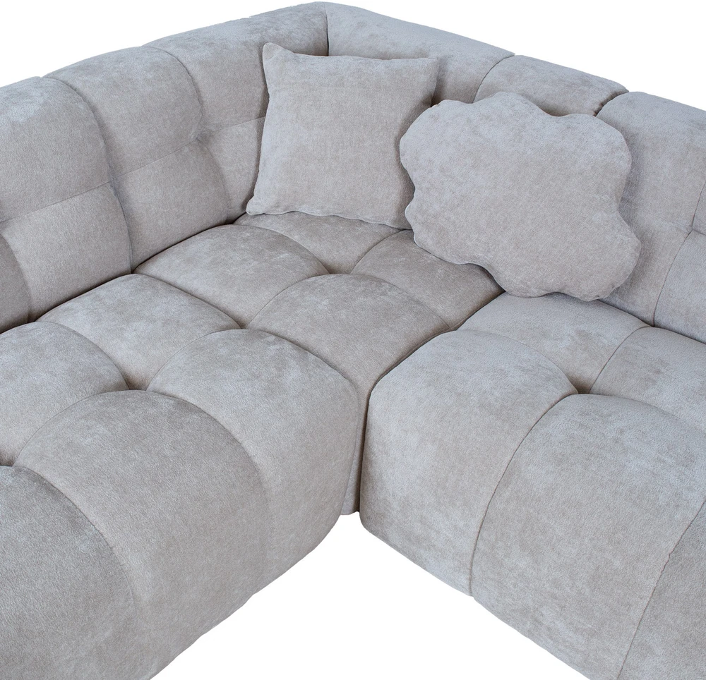 Home4You Kampinė sofa FORTE U formos LC, smėlio spalvos