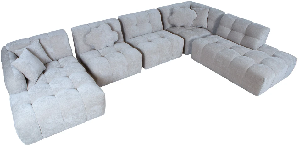 Home4You Kampinė sofa FORTE U formos RC, smėlio spalvos