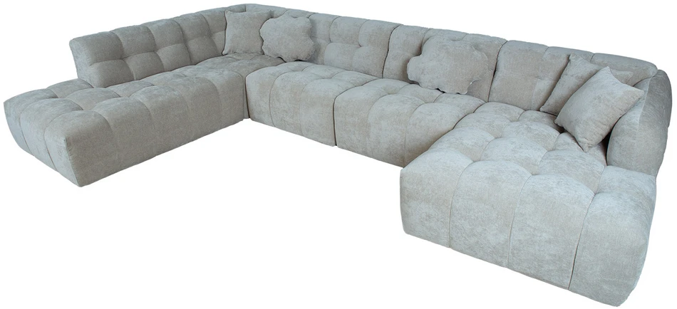 Home4You Kampinė sofa FORTE U formos LC, smėlio spalvos