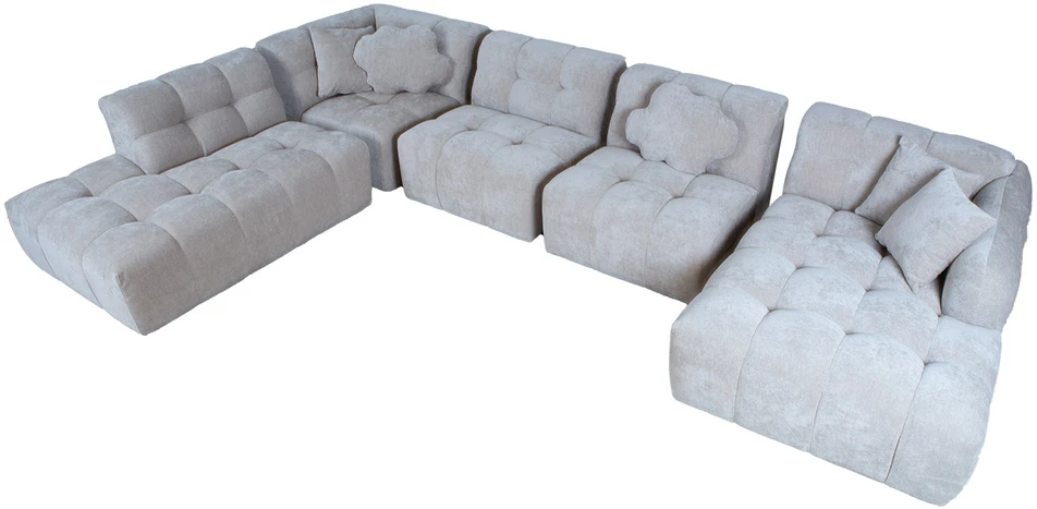 Home4You Kampinė sofa FORTE U formos LC, smėlio spalvos