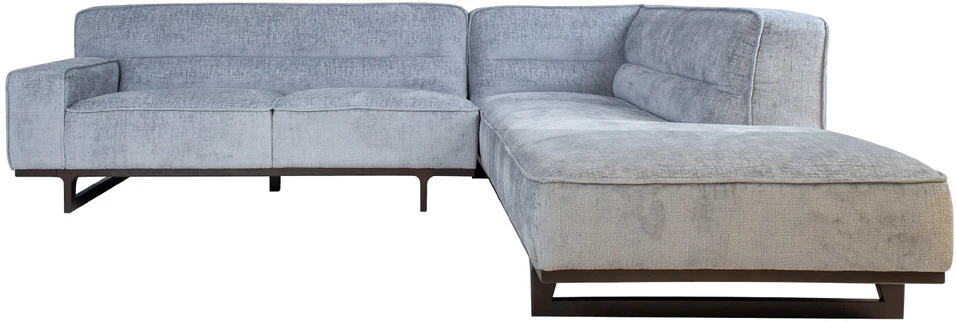 Home4You Kampinė sofa HASSO LC, sidabro pilka