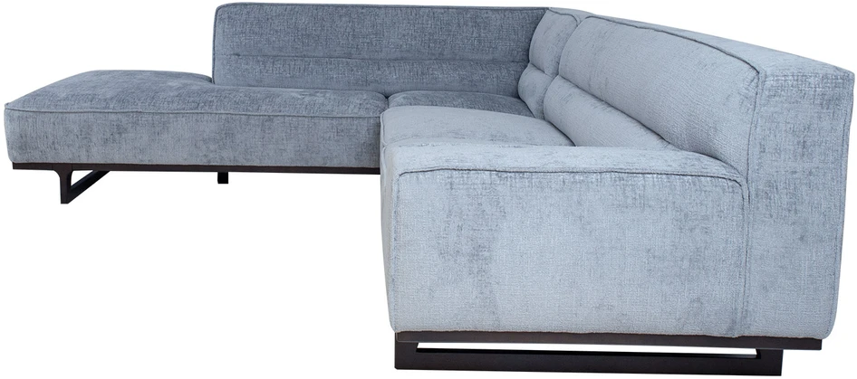 Home4You Kampinė sofa HASSO LC, sidabro pilka