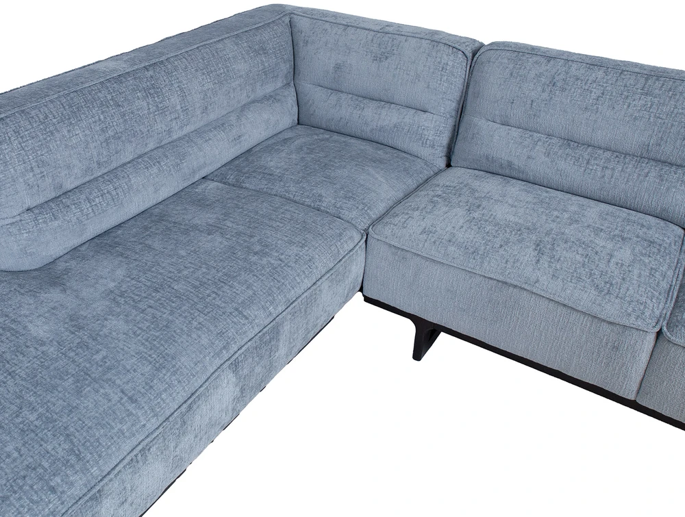 Home4You Kampinė sofa HASSO LC, sidabro pilka