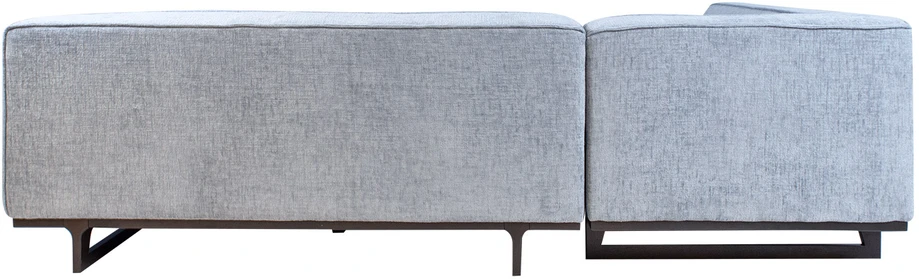 Home4You Kampinė sofa HASSO LC, sidabro pilka