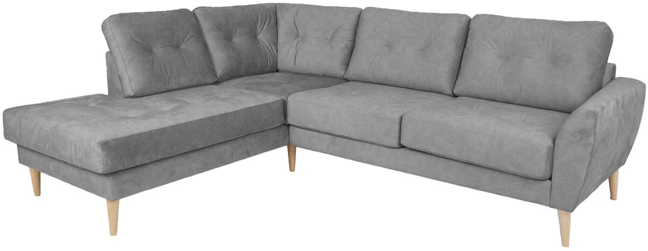 Home4You Kampinė sofa HEIVI LC pilka aksominė