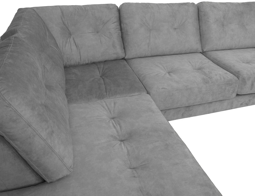 Home4You Kampinė sofa HEIVI LC pilka aksominė